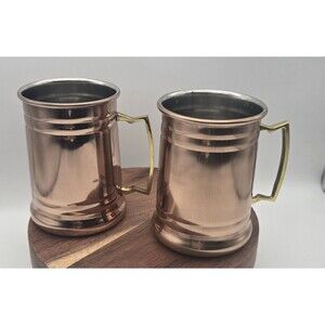 2 Copper Moscow Mule Mug Tanker Height 4.5''